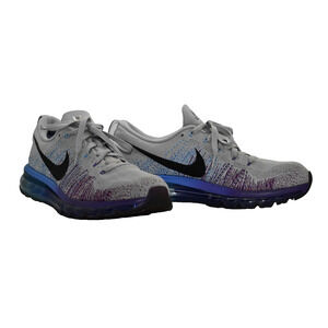 B0 Auth NIKE FLYKNIT MAX Purple Vivid Blue Woven Shoes 620469-005 Size 11.5